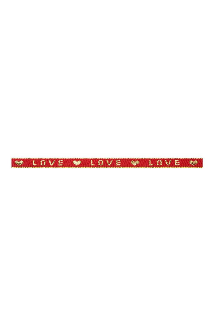 Bracelet ruban Love Rouge Polyester 