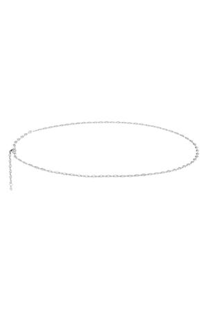 Belly chain tiny links Silver Stainless Steel h5 