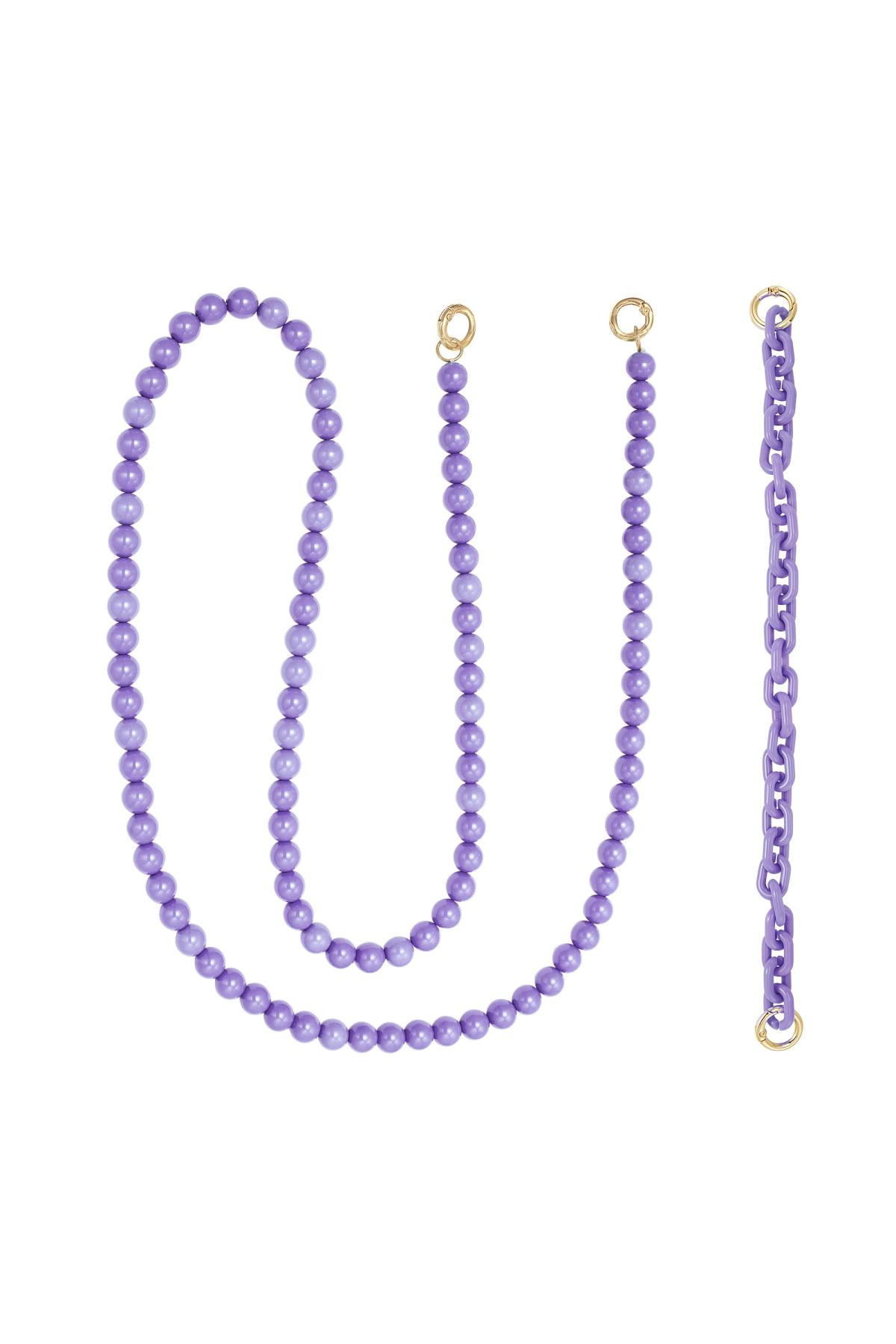 Phone cord chain Purple Alloy
