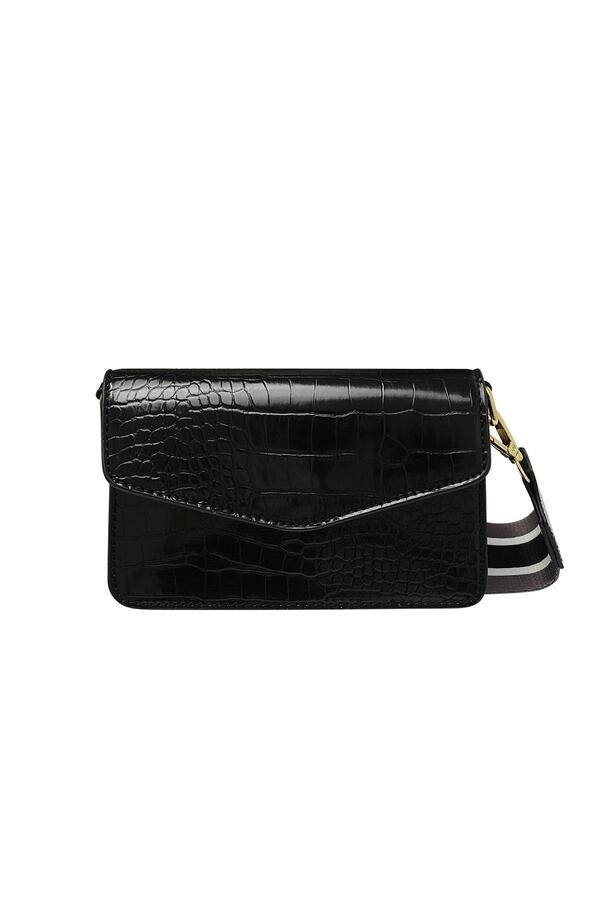 Small croco bag with wide bag strap