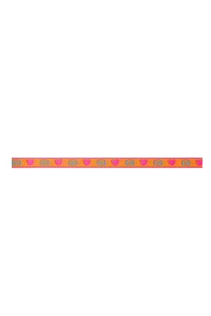 Armband Band Smiley & Herz Orange Polyester h5 