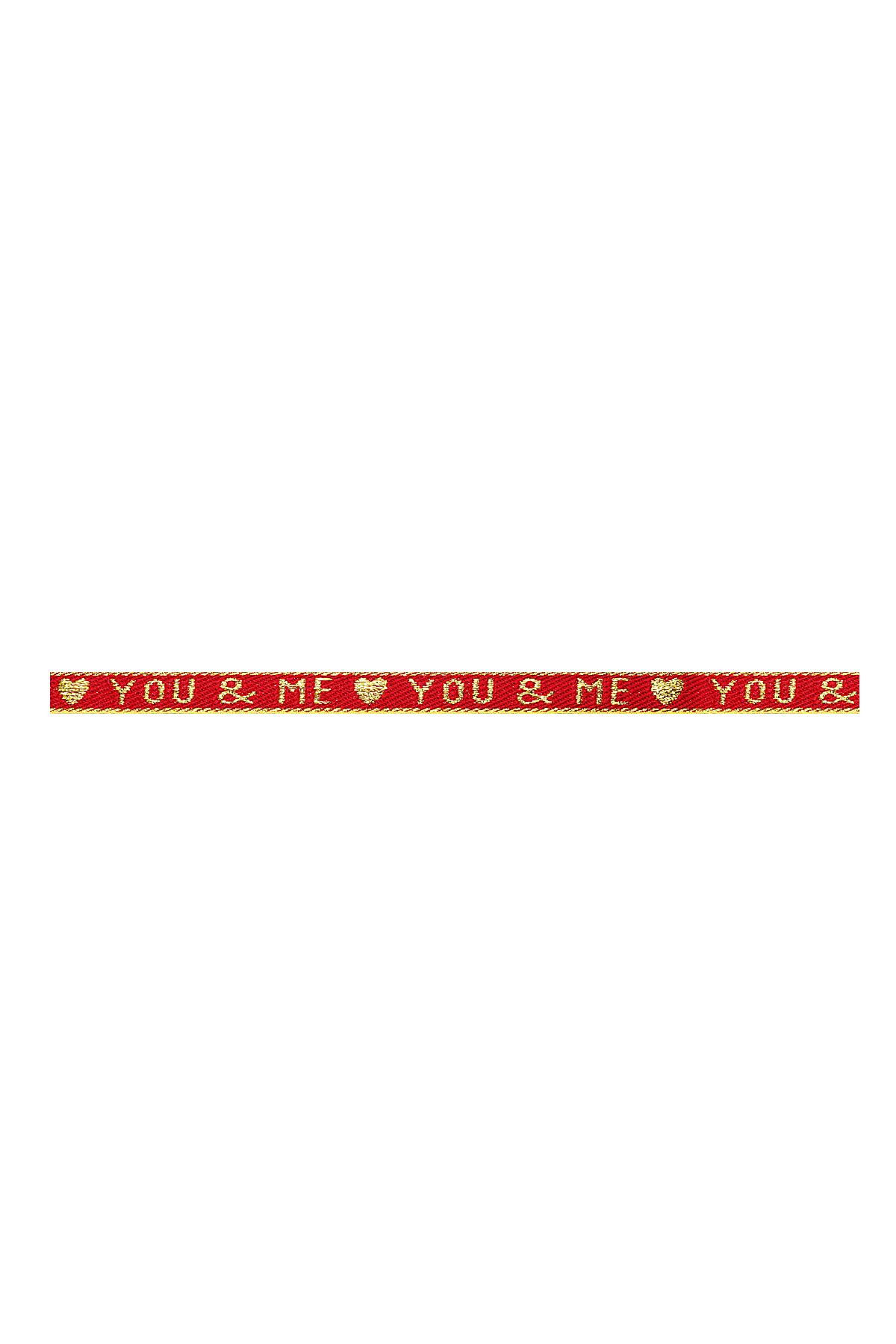 Bracelet strap “You &amp; Me&quot; Red Polyester