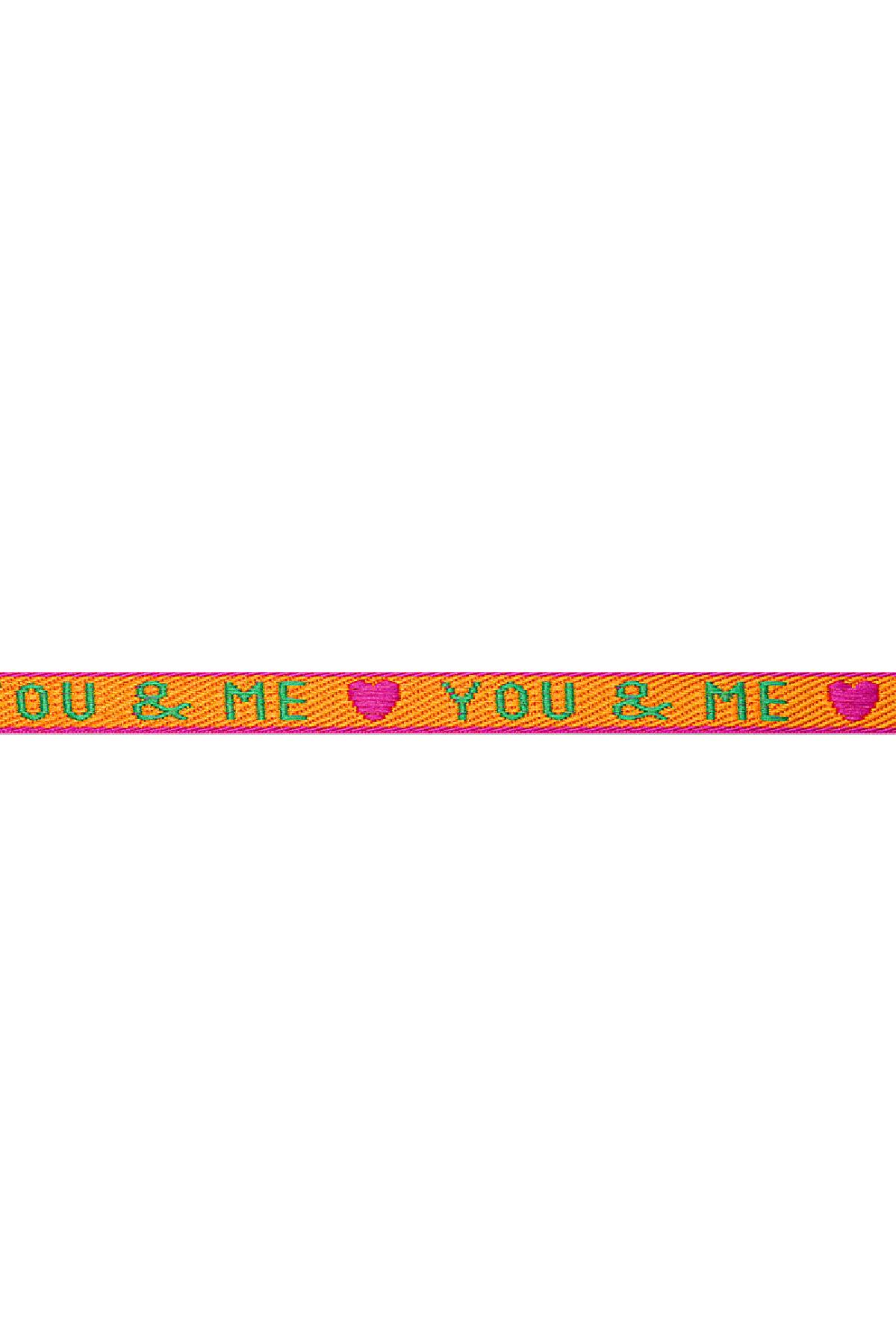 Bracelet ribbon You & Me Orange Polyester h5 