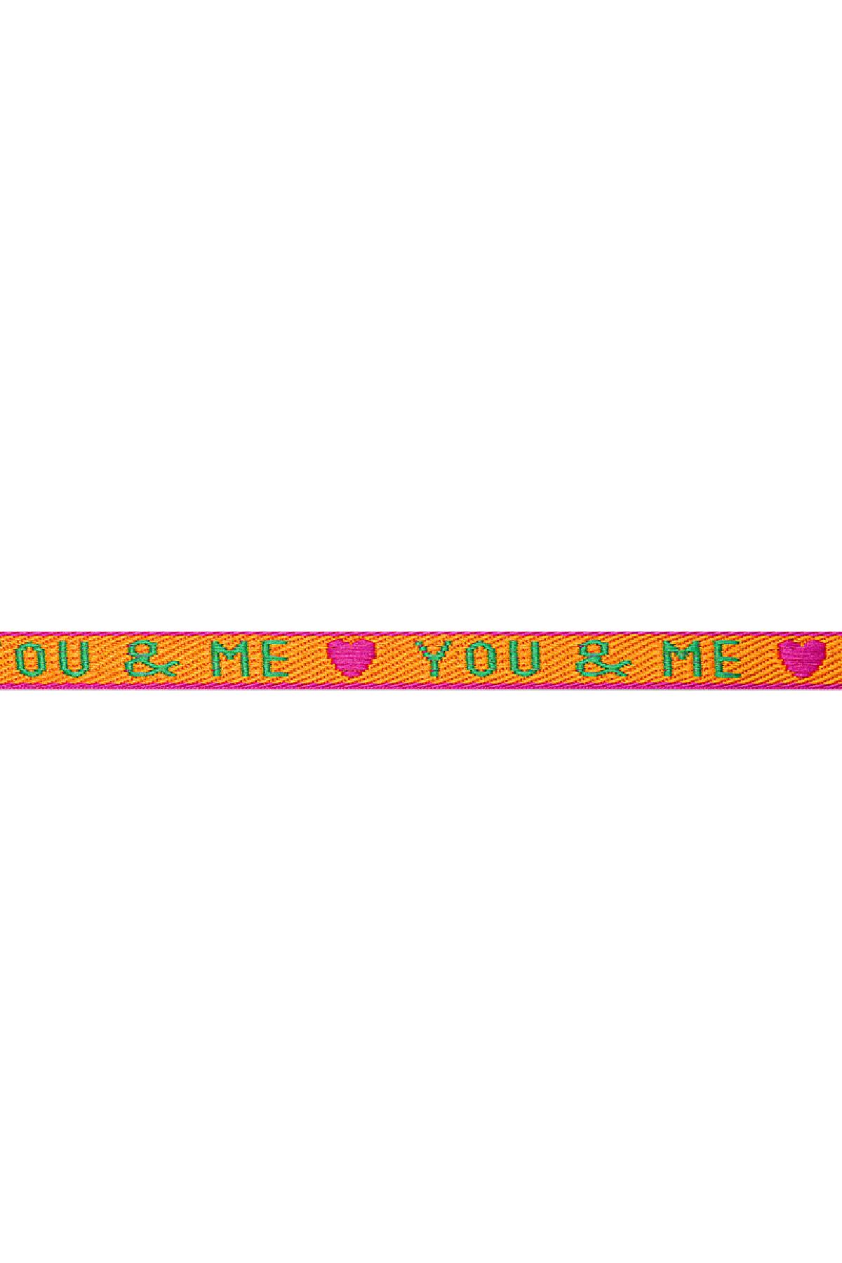 Bracelet ribbon You & Me Orange Polyester