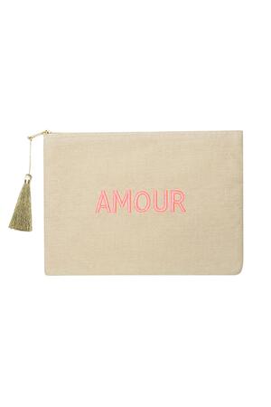 Makeup bag Amour Beige & Pink Cotton h5 