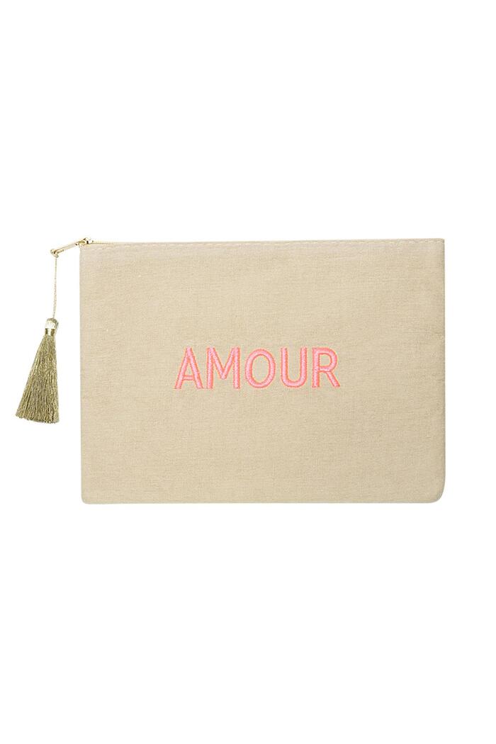 Makeup bag Amour Beige & Pink Cotton 