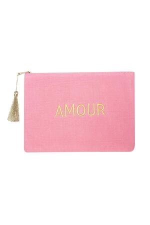 Makyaj çantası amour Pink & Gold Cotton h5 