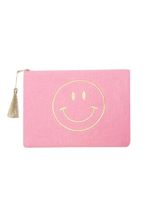 Borsa per il trucco Smiley Pink Cotton h5 