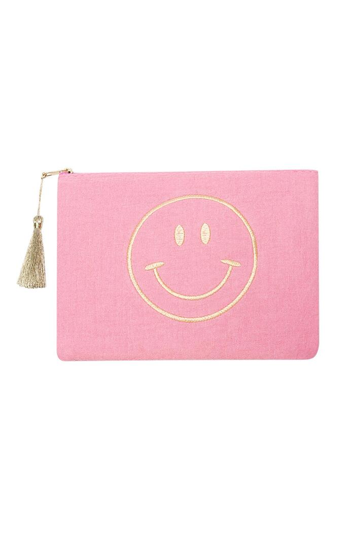 Makeup bag Smiley Pink Cotton 