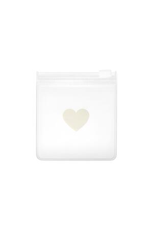 Plastic packaging bag with heart Transparent PVC h5 