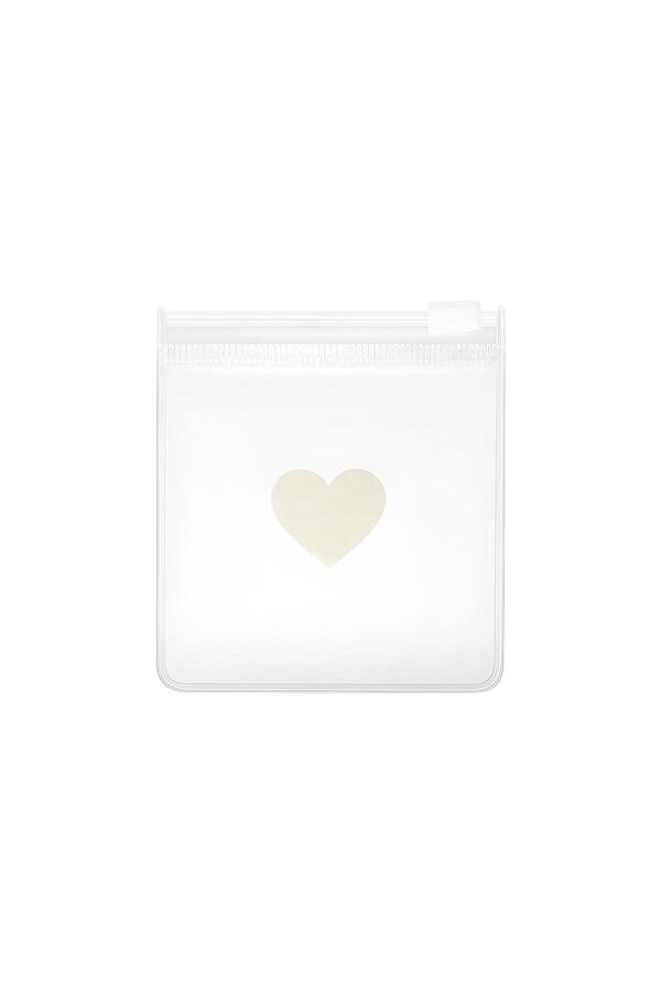 Plastic packaging bag with heart