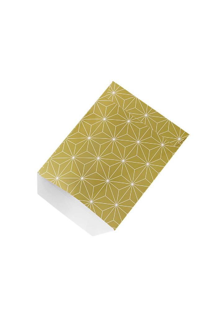 Paper bag with festive print 13x10 cm Beige Picture3