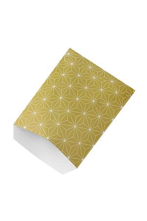 Paper bag with festive print 16 x 13 cm Beige h5 Picture2