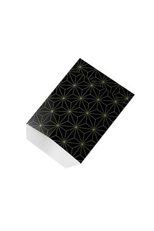 Papieren tas met feestelijke print 13 x 10 cm Zwart h5 Afbeelding3
