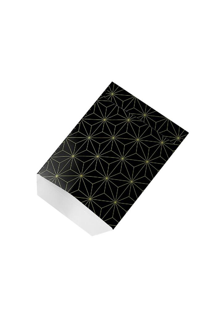 Papieren tas met feestelijke print 13 x 10 cm Zwart Afbeelding3