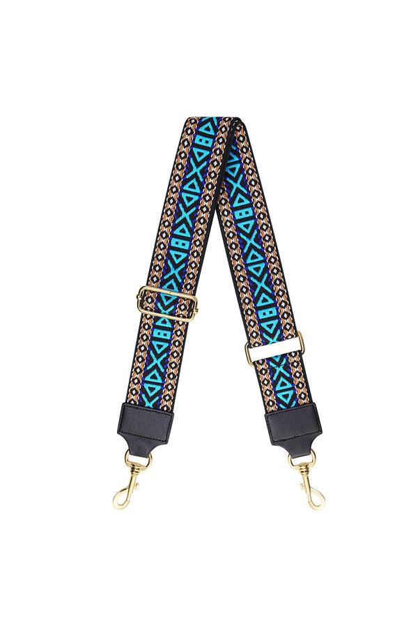 Bag strap with print Blue Polyester