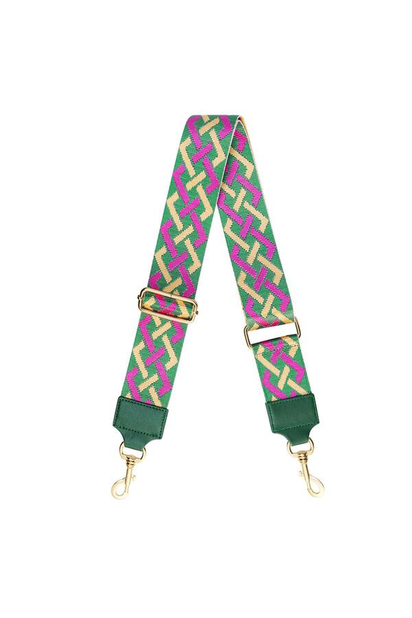 Bag strap with print Green & Purple Polyester