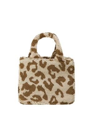 Handbag teddy animal print Beige Polyester h5 