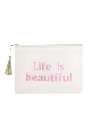 Make-up bag life is beautiful White Cotton h5 