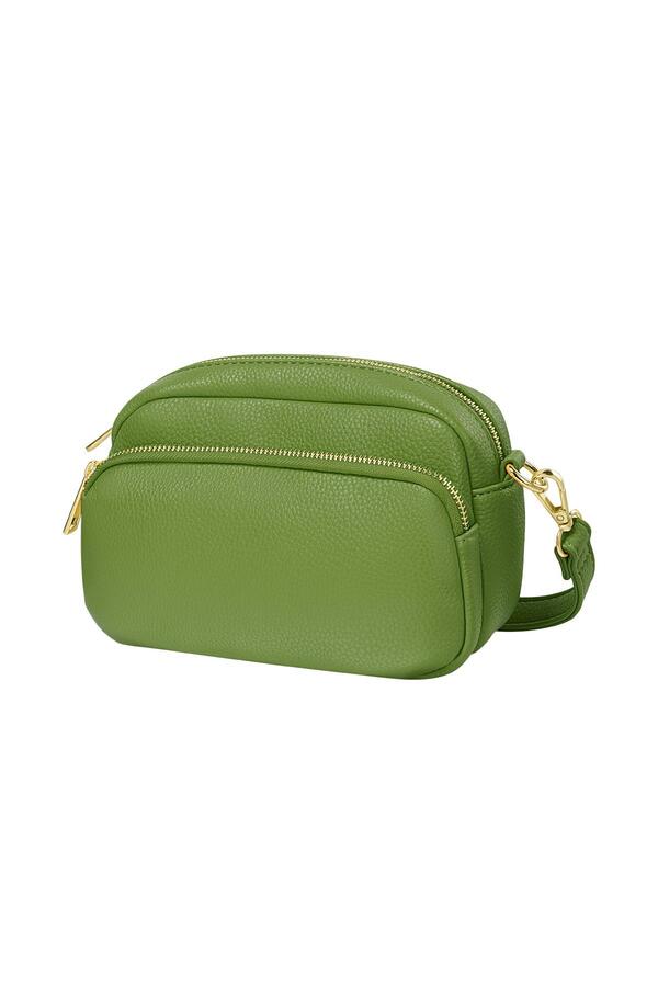 Shoulder bag with front pocket peak green PU