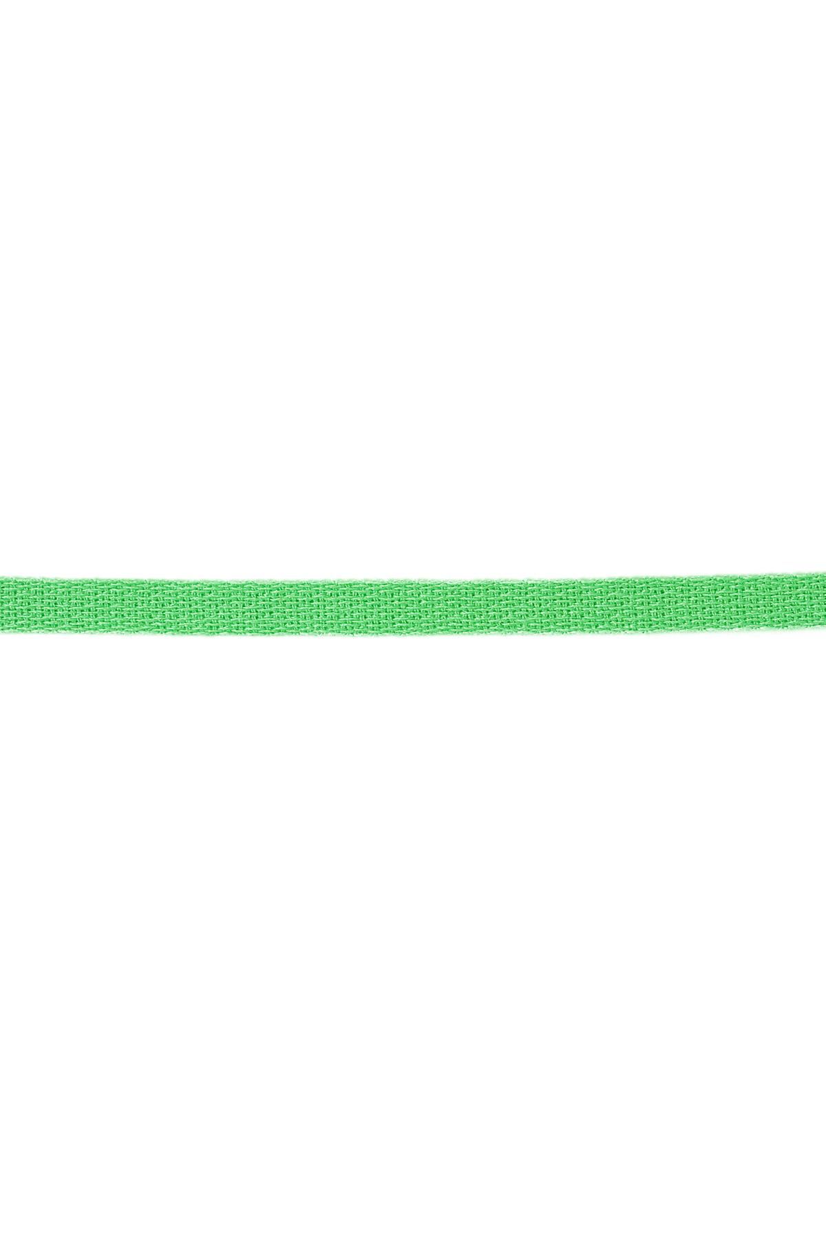 Bracelet ruban couleur unie Vert Polyester