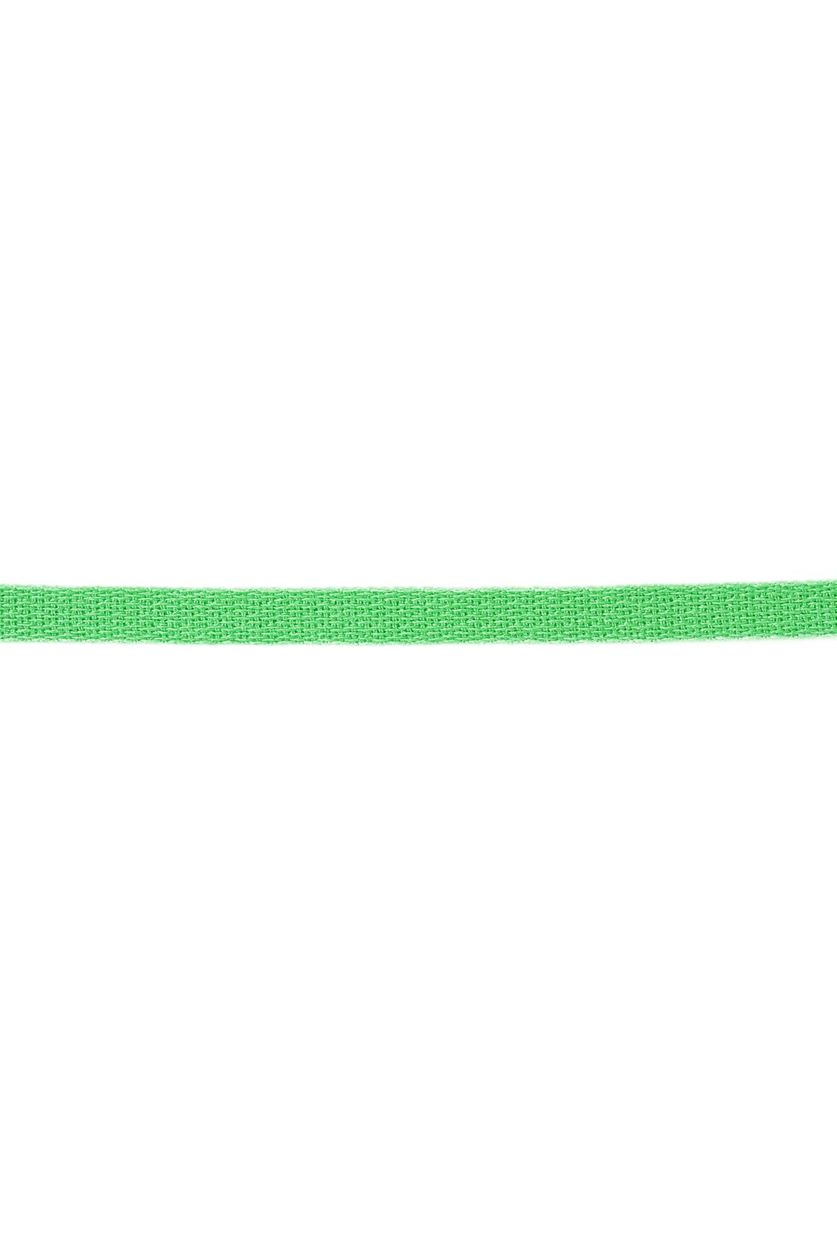 Bracelet ribbon solid color Green Polyester