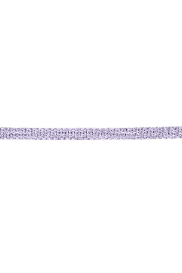 Bracelet ribbon solid color Lilac Polyester 