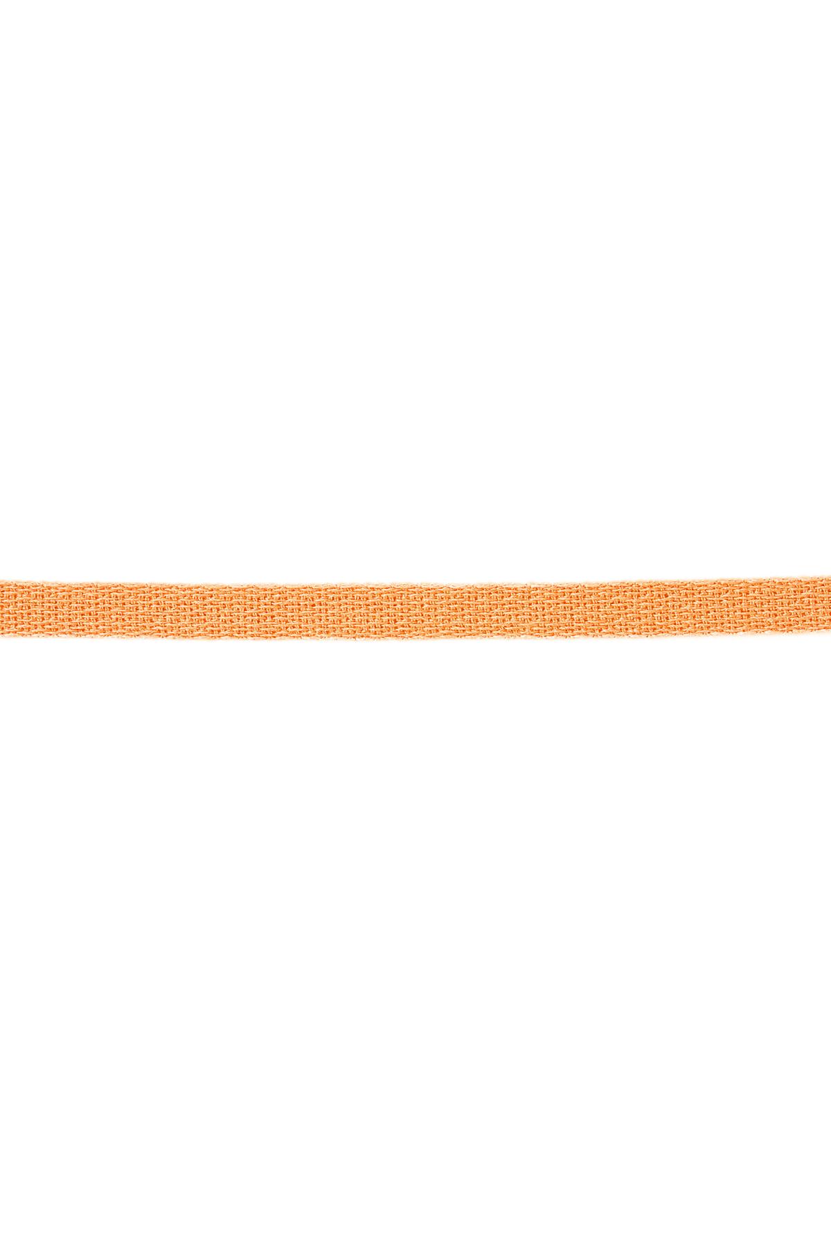 Bracelet ribbon solid color Orange Polyester 
