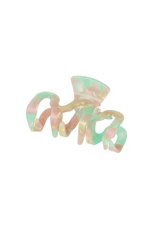 Hair clip curl print Pink & Green Sheet Material h5 
