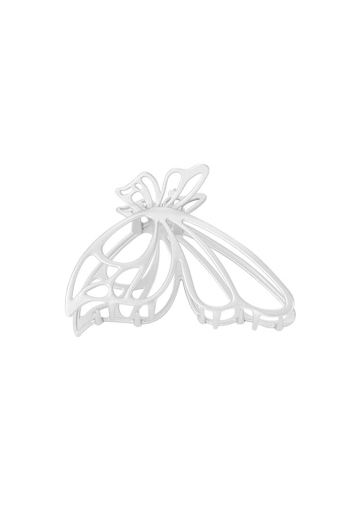 Butterfly hair clip Silver Metal 