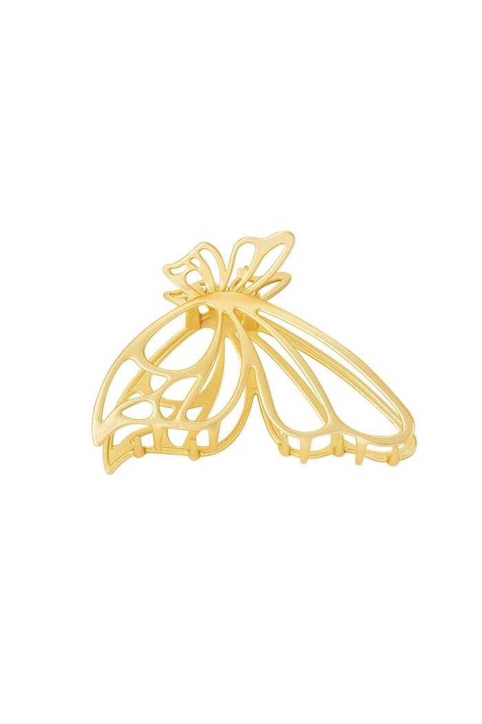 Schmetterlings-Haarspange Gold Metall 