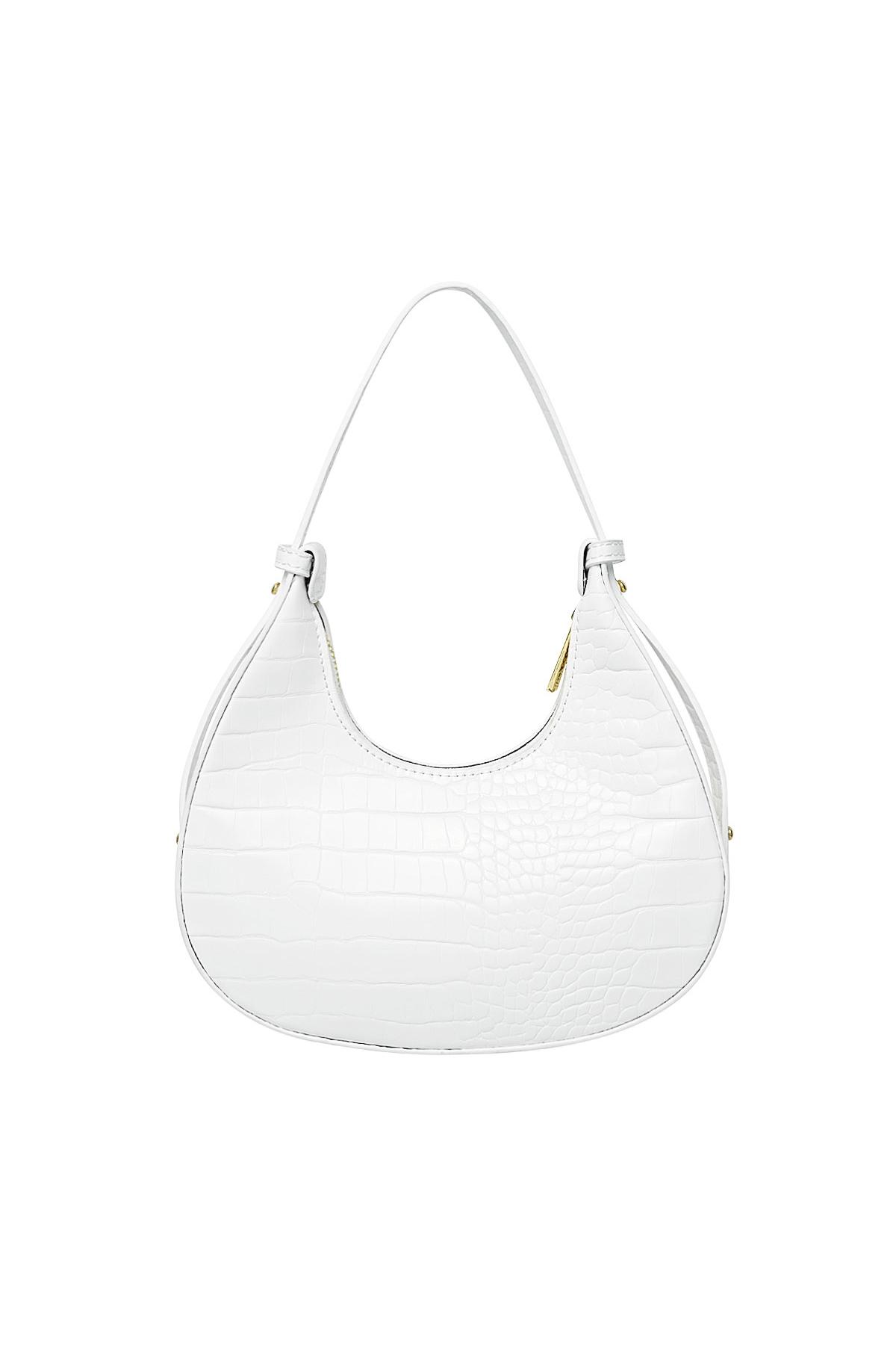 Handbag imitation leather with print White PU