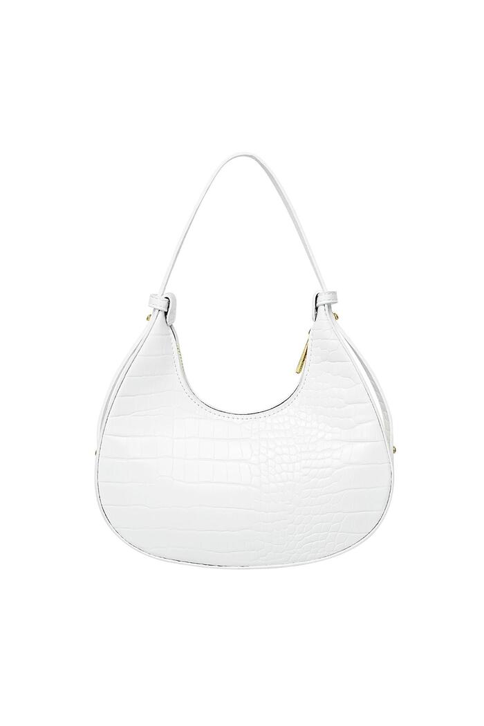 Handbag imitation leather with print White PU 