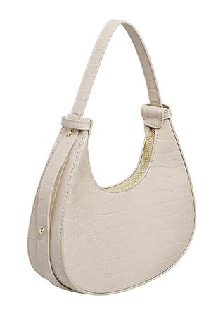 Handbag imitation leather with print Beige PU h5 Picture7