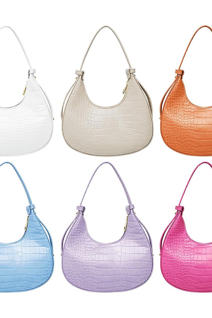 Handbag imitation leather with print Lilac PU Picture5