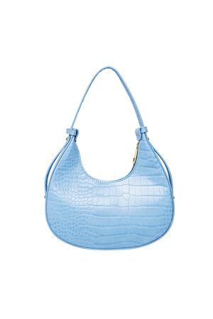 Handbag imitation leather with print Light Blue PU h5 