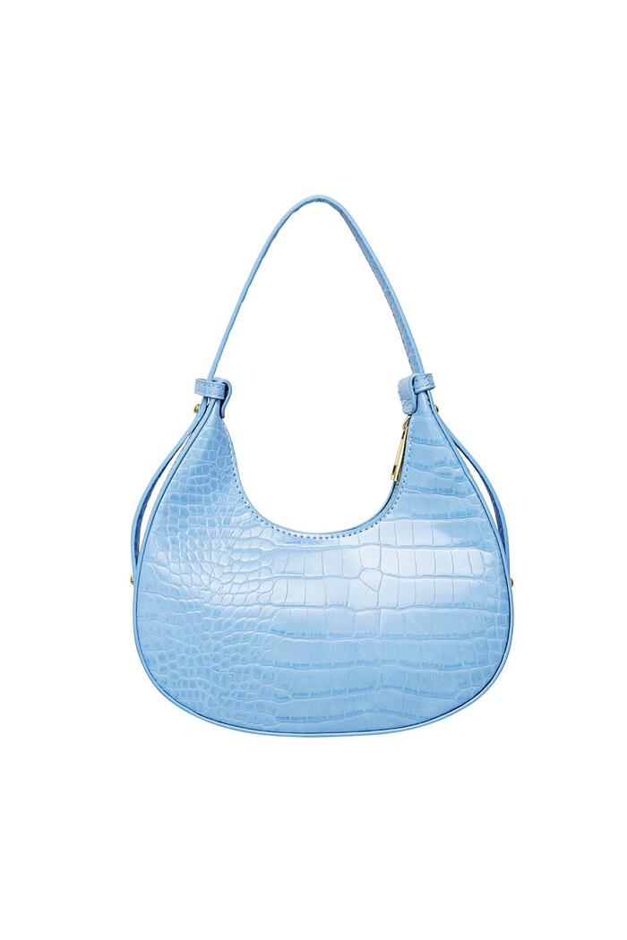 Handbag imitation leather with print Light Blue PU 