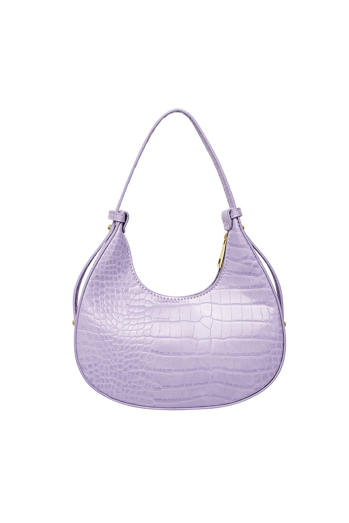 Baskılı suni deri el çantası Lilac PU h5 
