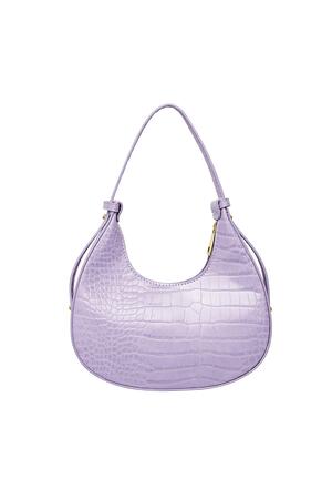 Handbag imitation leather with print Lilac PU h5 