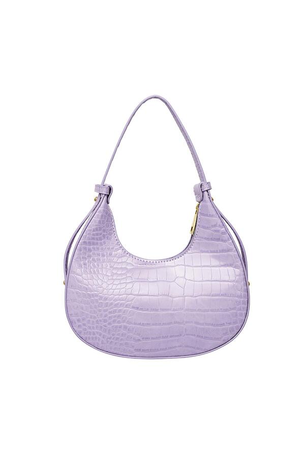 Handbag imitation leather with print Lilac PU