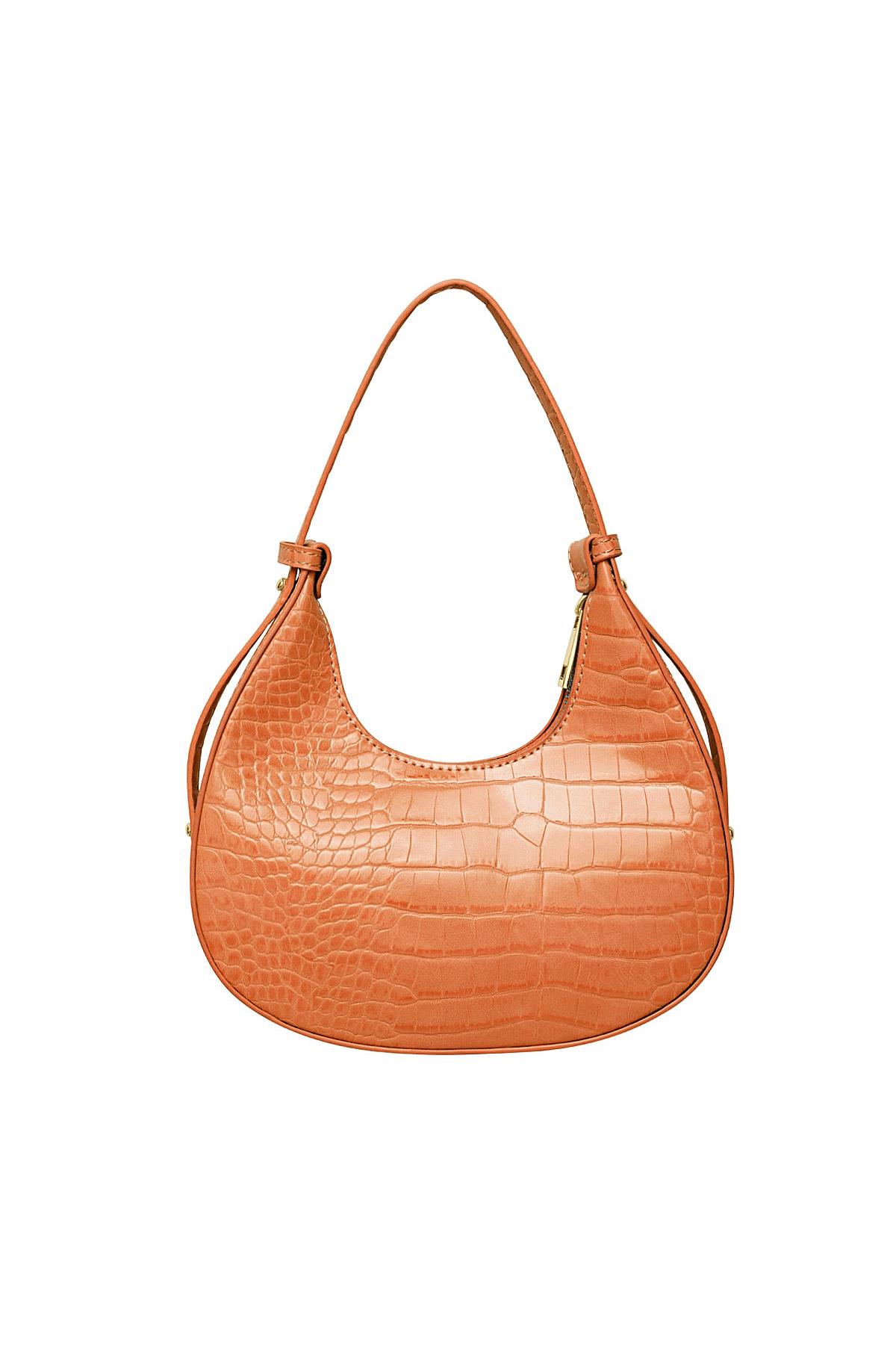 Handbag imitation leather with print Orange PU