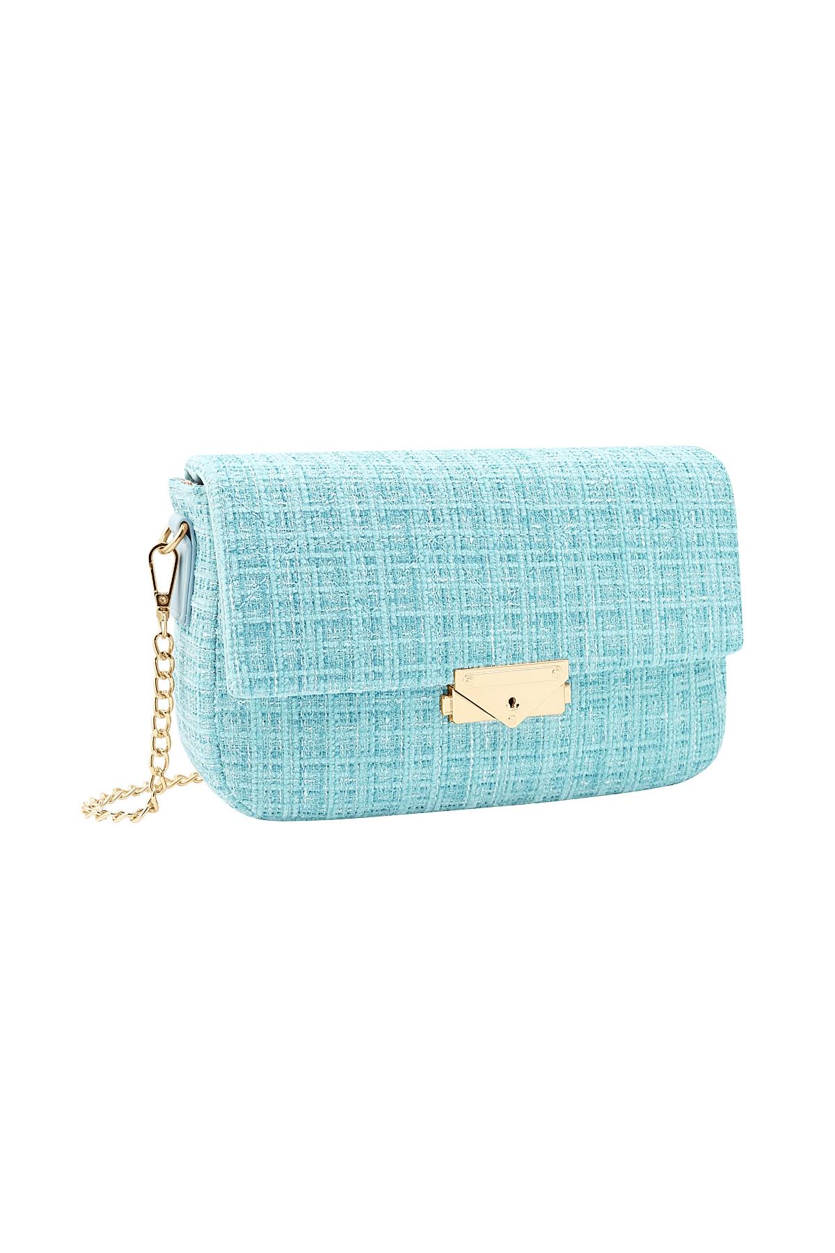 Fabric bag with print and gold detail Light Blue Polyester