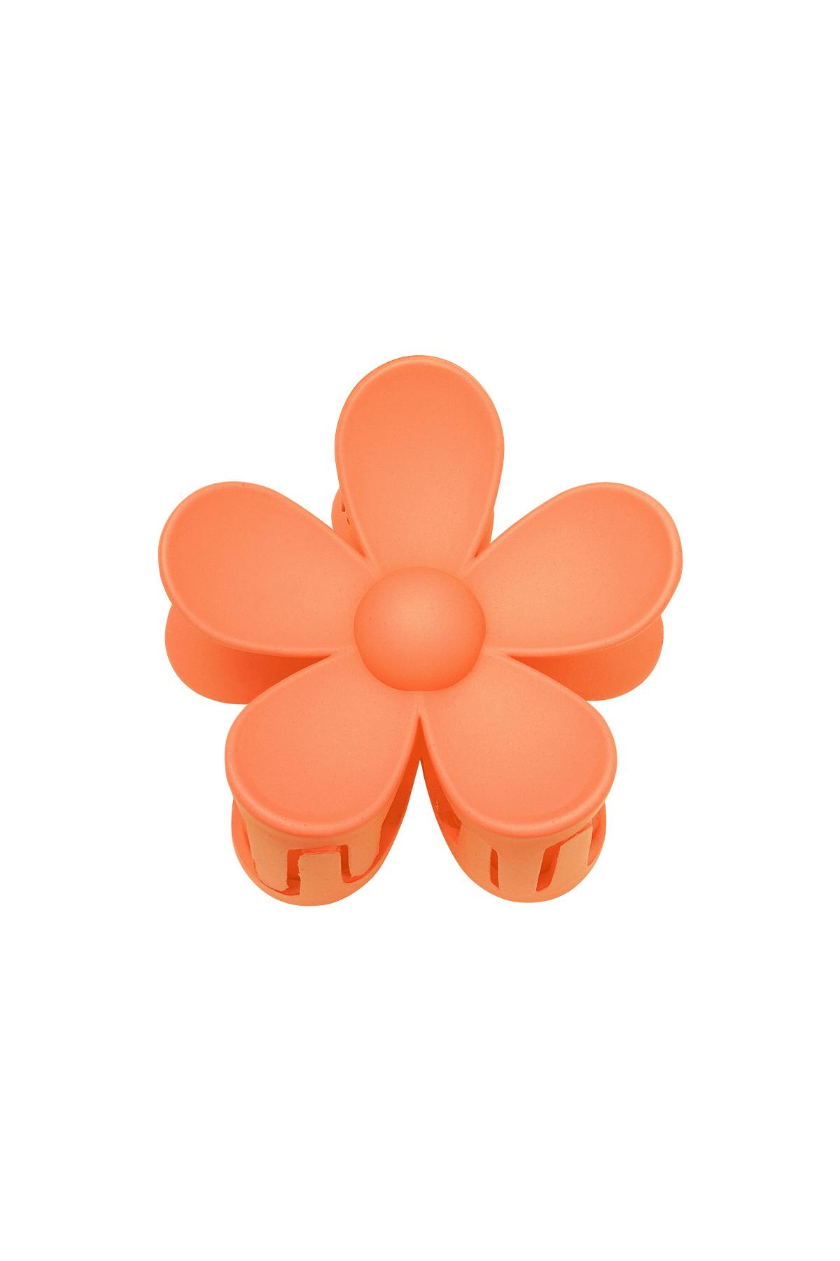 Barrette à cheveux fleur marguerite mate couleur unie - Résine Orange 