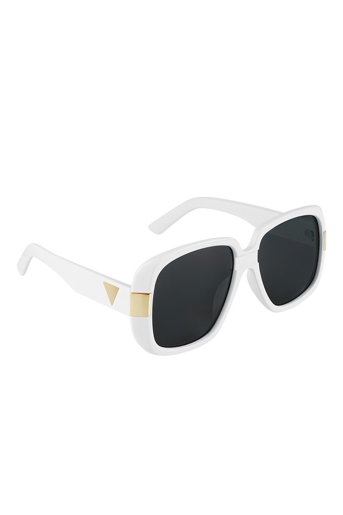 Lunettes de soleil basiques avec détails dorés Blanc PC Taille unique