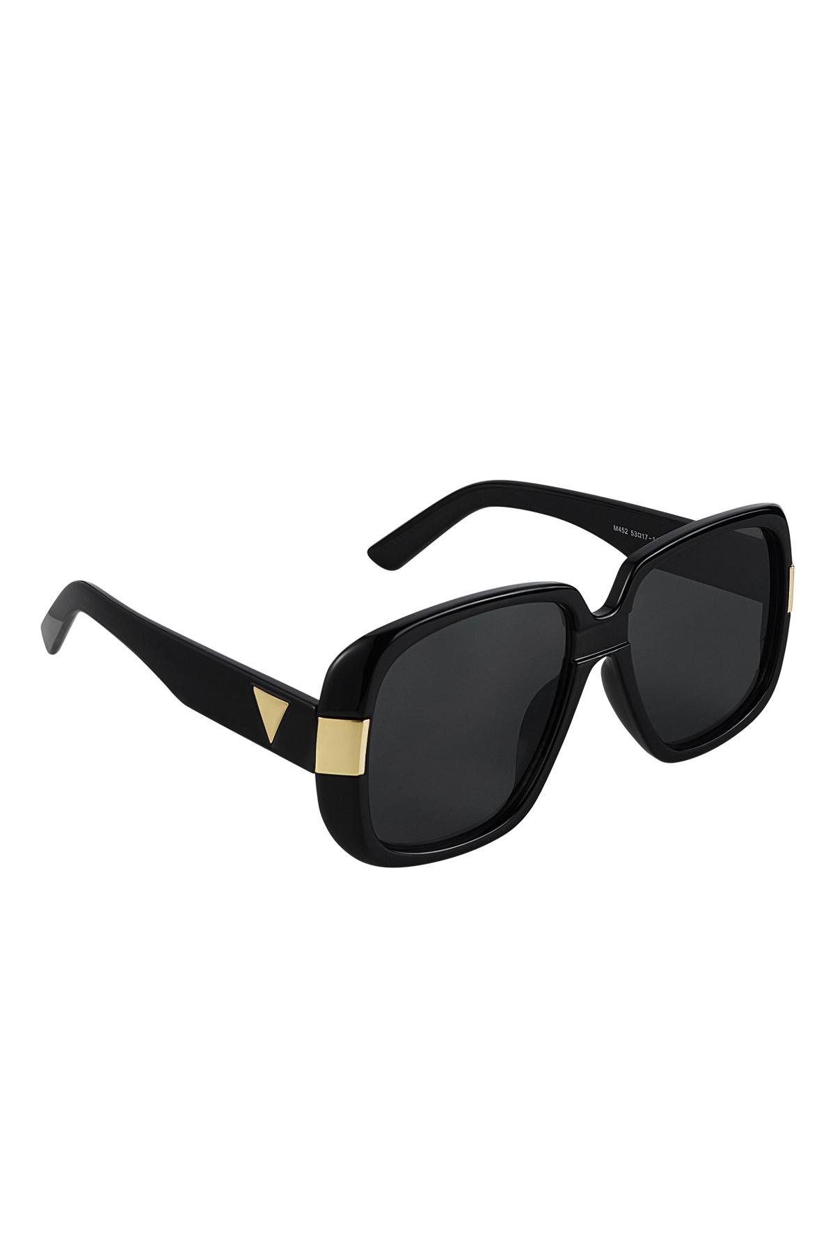 Sonnenbrille Basic mit goldenen Details Schwarz PC One size