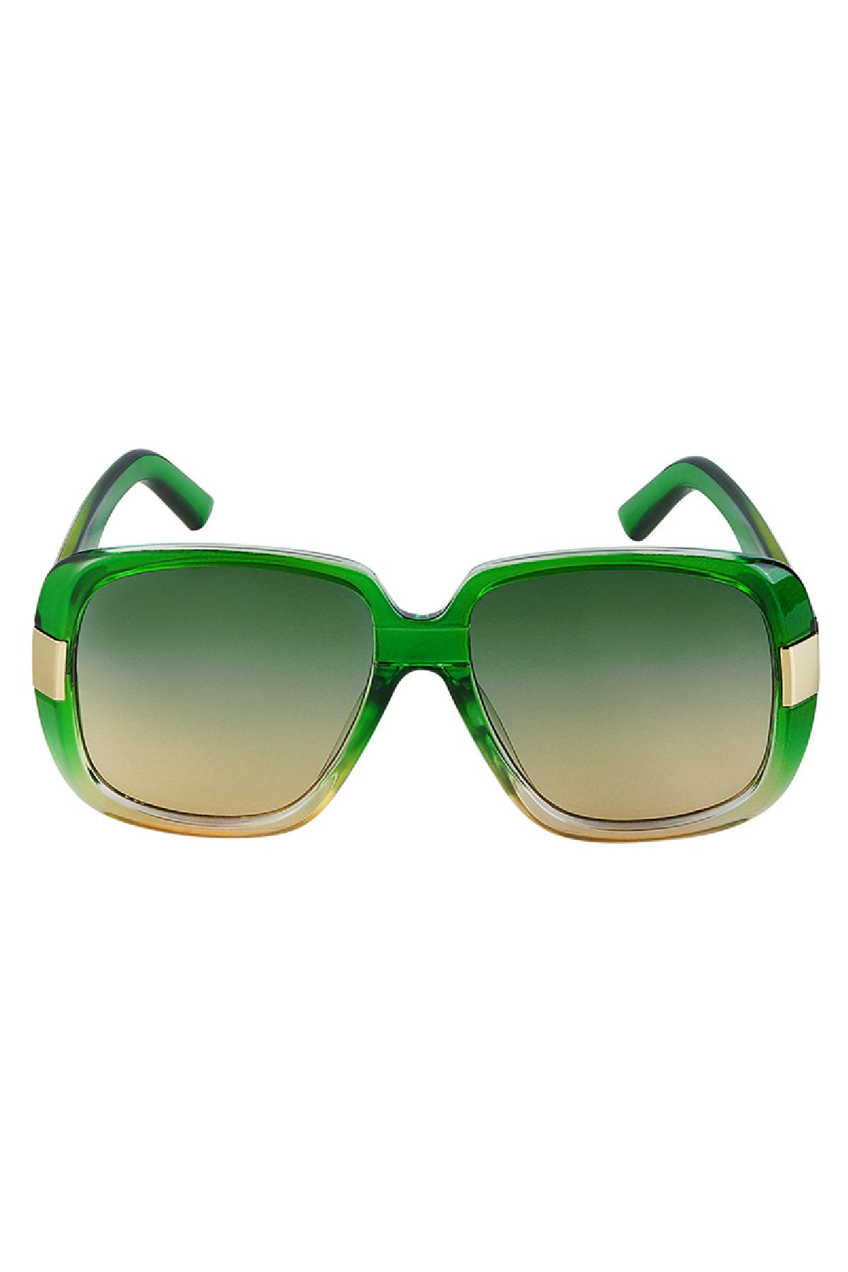 Altın detaylı basic güneş gözlüğü Green PC One size h5 Resim3