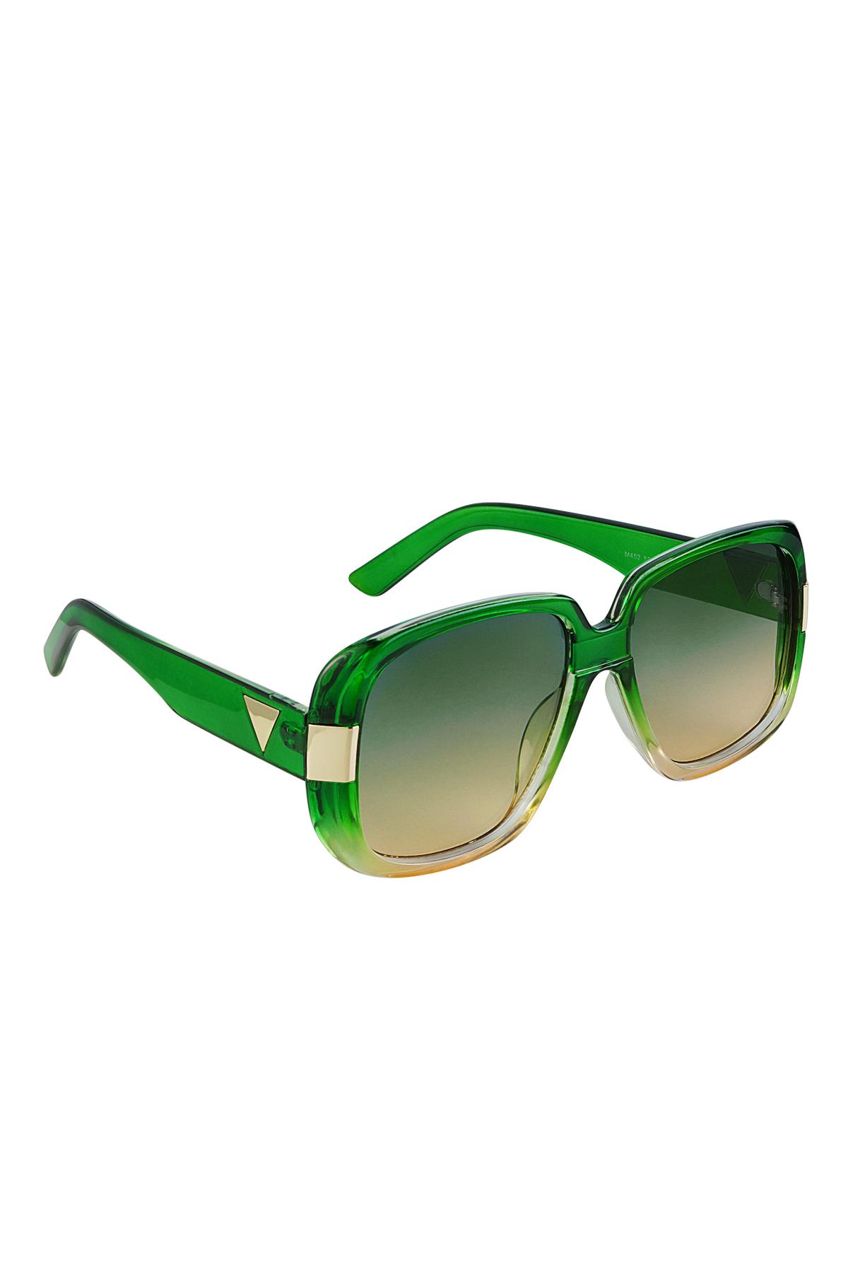 Altın detaylı basic güneş gözlüğü Green PC One size h5 