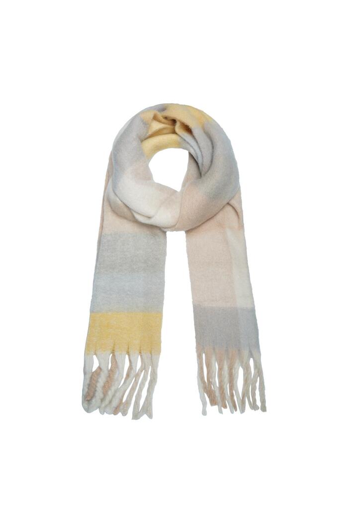 Winter scarf checkered colors Grey Polyester 