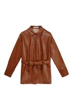 Brown / S / Blouse Leather Look Brown S 