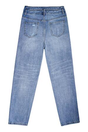 Jean taille haute effet vieilli à la cheville Bleu XS h5 Image10